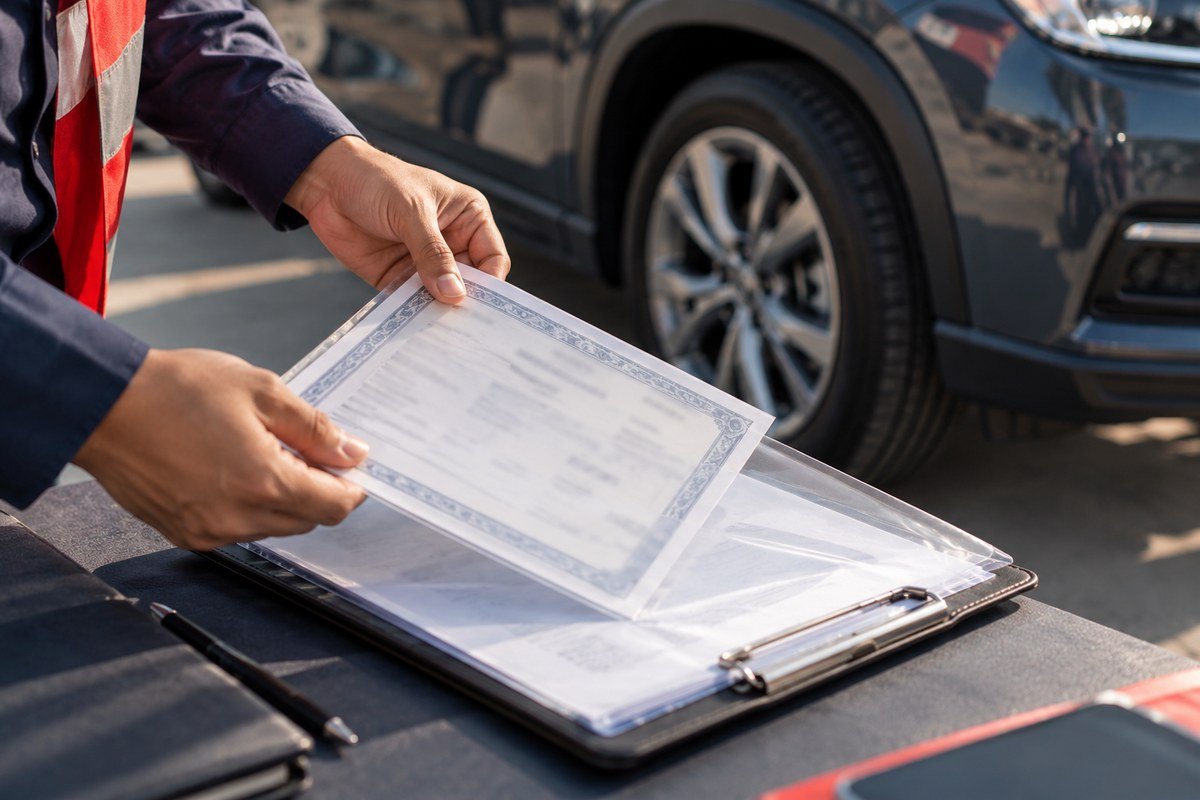 Vehicle ownership documents prepared for export