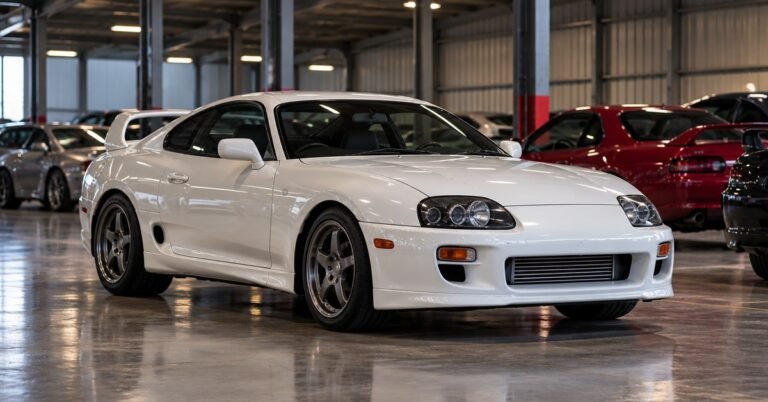 Classic Japanese sports car in storage