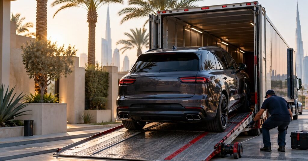 Enclosed collection of a car for export