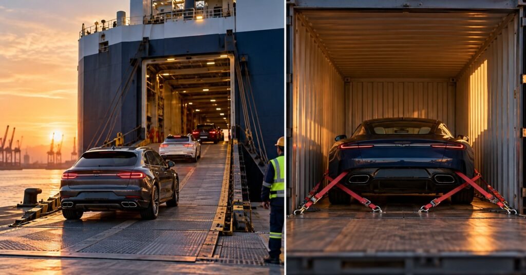 RoRo loading compared with container shipping